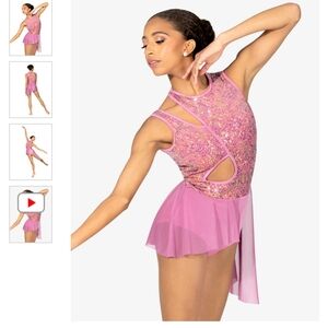 NWT Womens Tank Sequin Performance Skirted Leotard